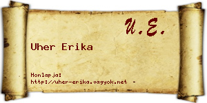 Uher Erika névjegykártya